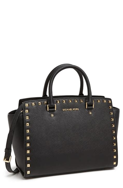 michael michael kors selma large satchel|michael kors selma studded.